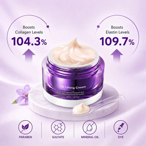 3D Lifting Cream elasticity and collagen product graphic