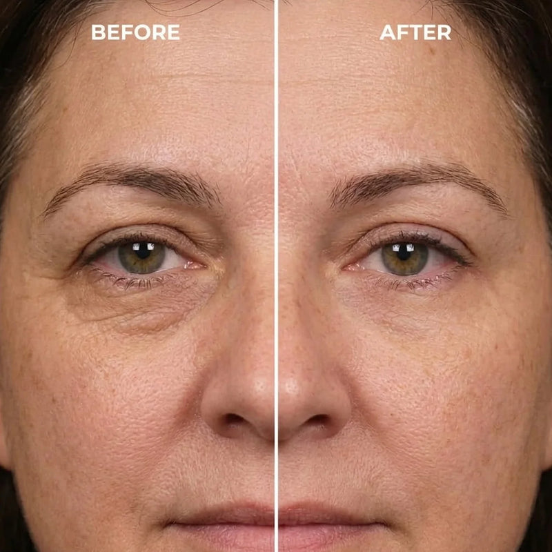 Before and after under eye appearance