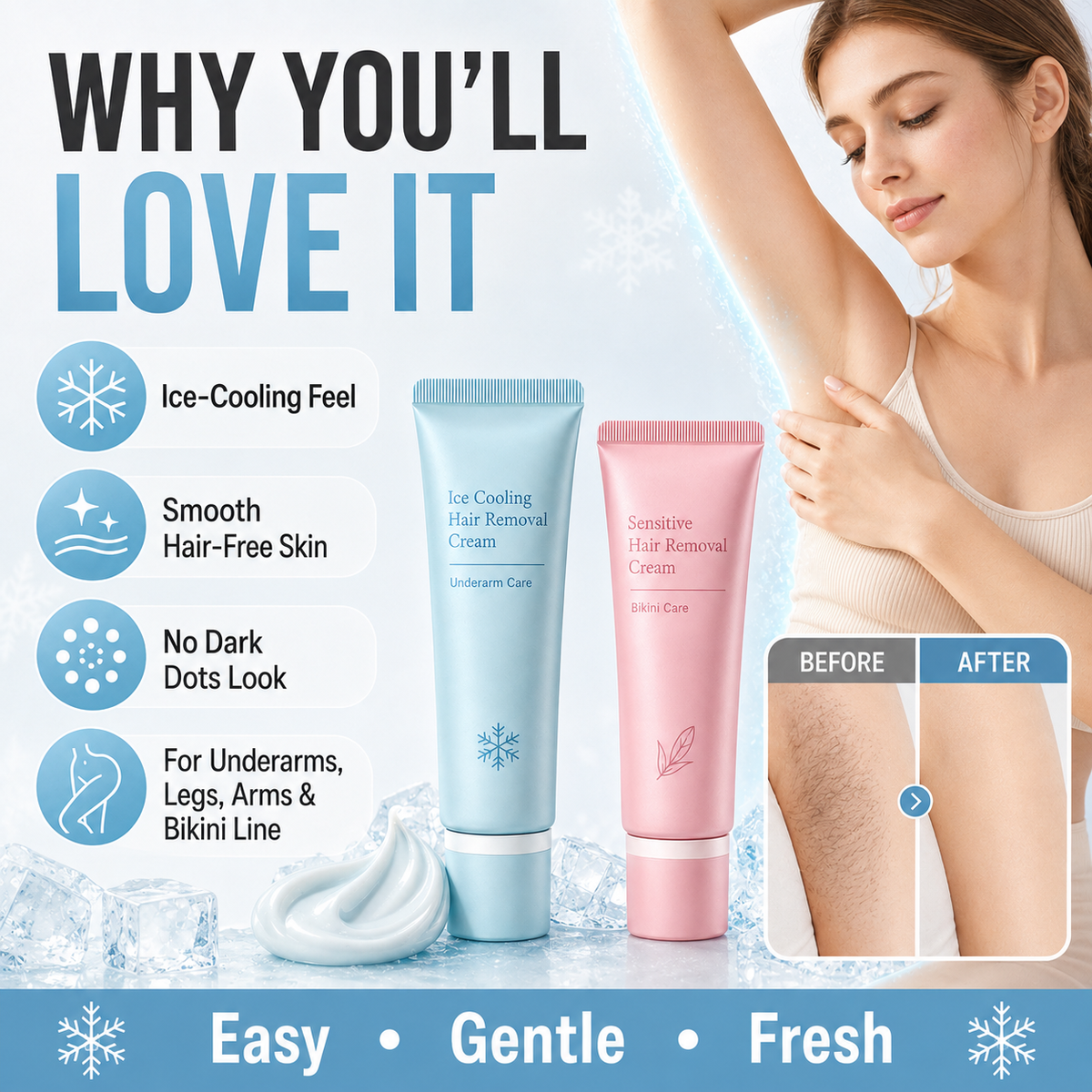 🔥2026 TOP PICK🥳 Hair Removal Cream – Enriched with Rose & Lavender Oil